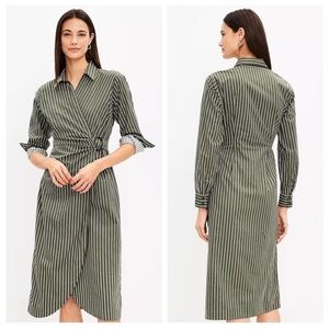 Striped Green Wrap Dress
